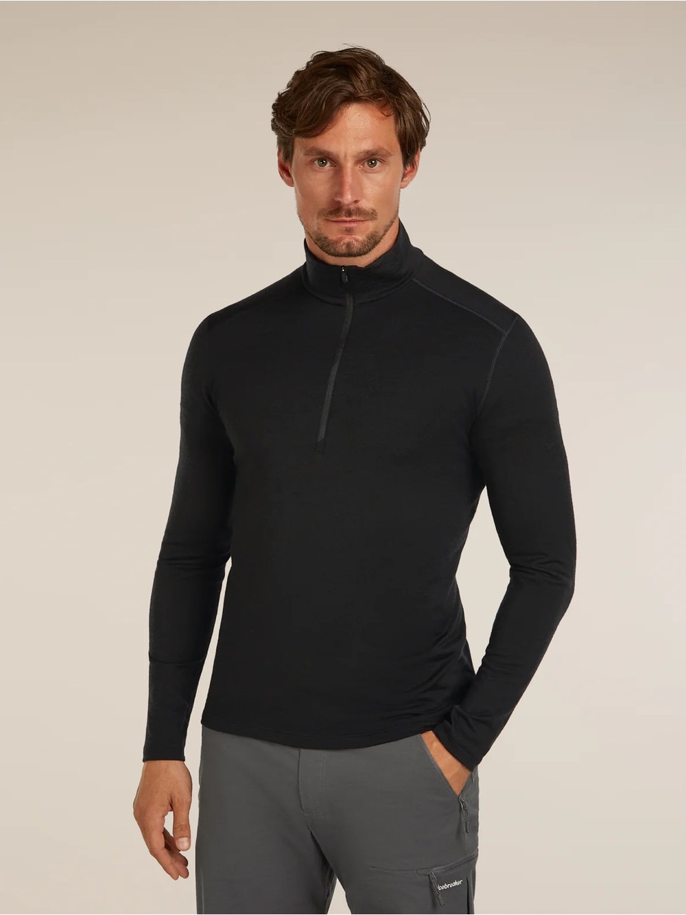 Icebreaker Men's Merino Wool 200 Oasis Long Sleeve Half Zip Thermal Top Large
